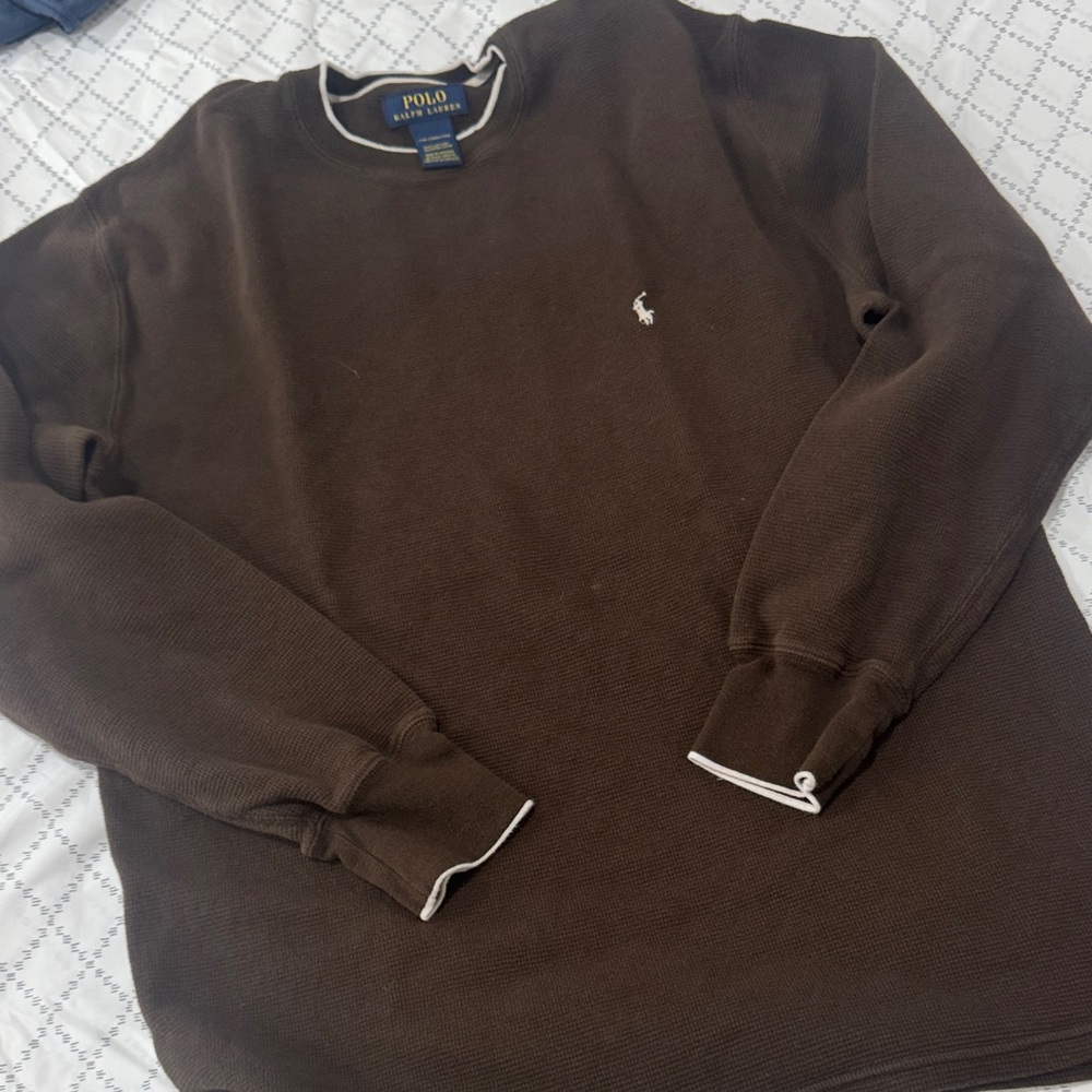 Polo by Ralph Lauren Men's Dark Brown Crewneck Sweater